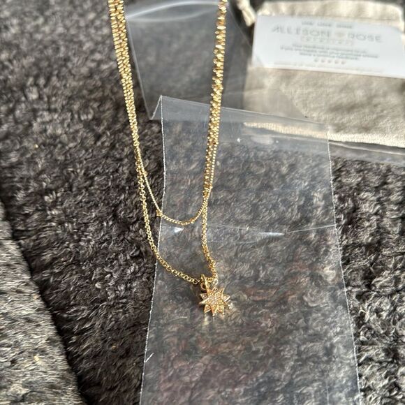NEW Allison Rose Atelier 2pc Celestial CZ Gold Star
Engraved Layered Necklace - Picture 6 of 9
